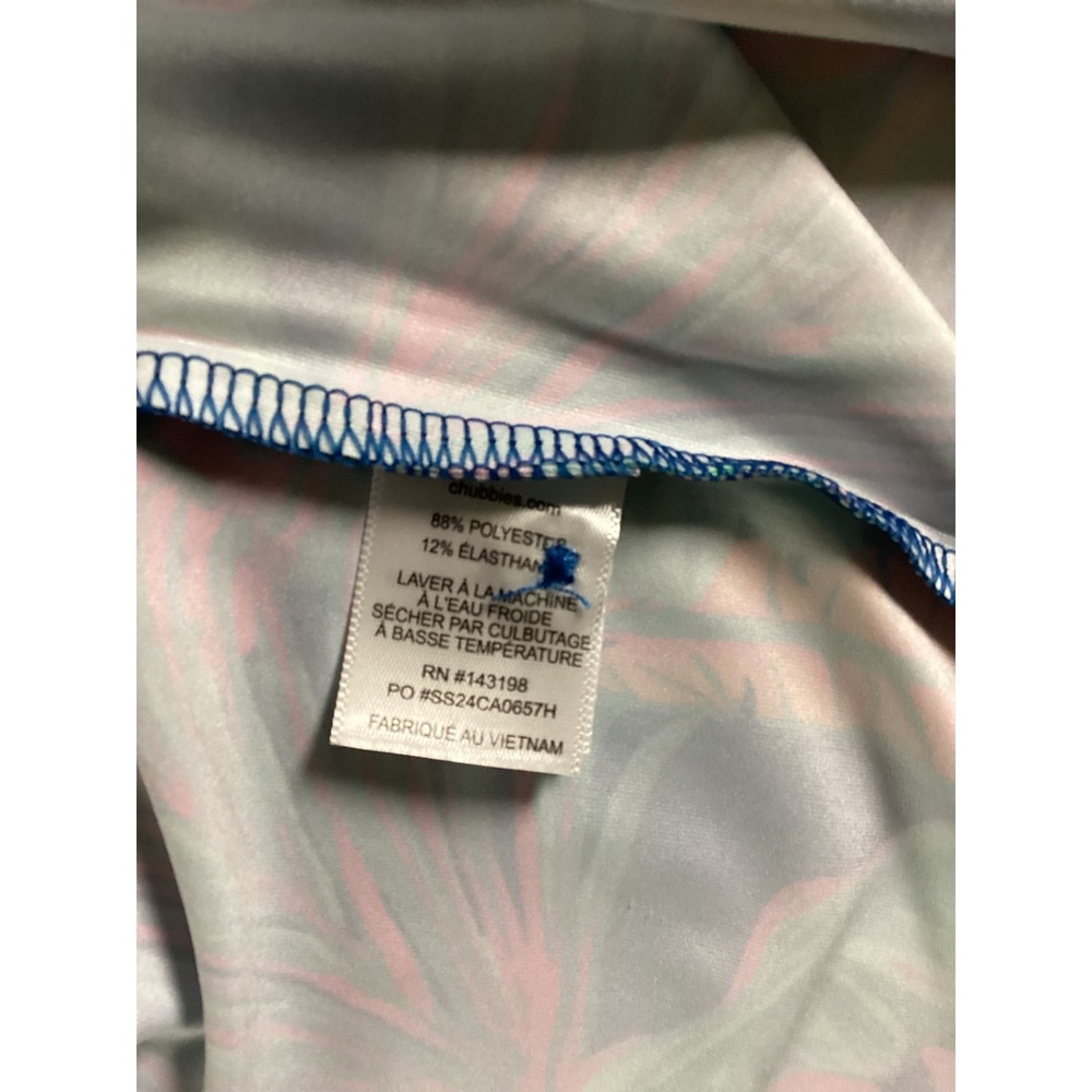 Chubbies Mens XXL Tropical Floral Palm Leaf Performance Polo Shirt Blue Pink - Picture 5 of 7
